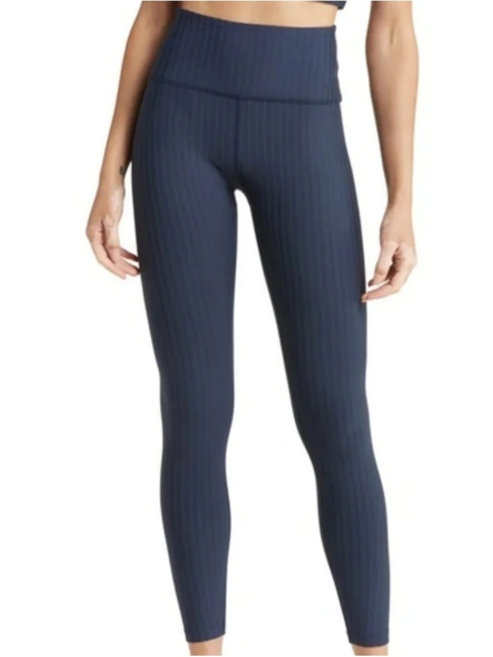 Beyond Yoga Caught In The Midi‎ High Waist Yoga Leggings Navy Pinstripe Size S